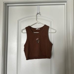 Brown tank crop top size small